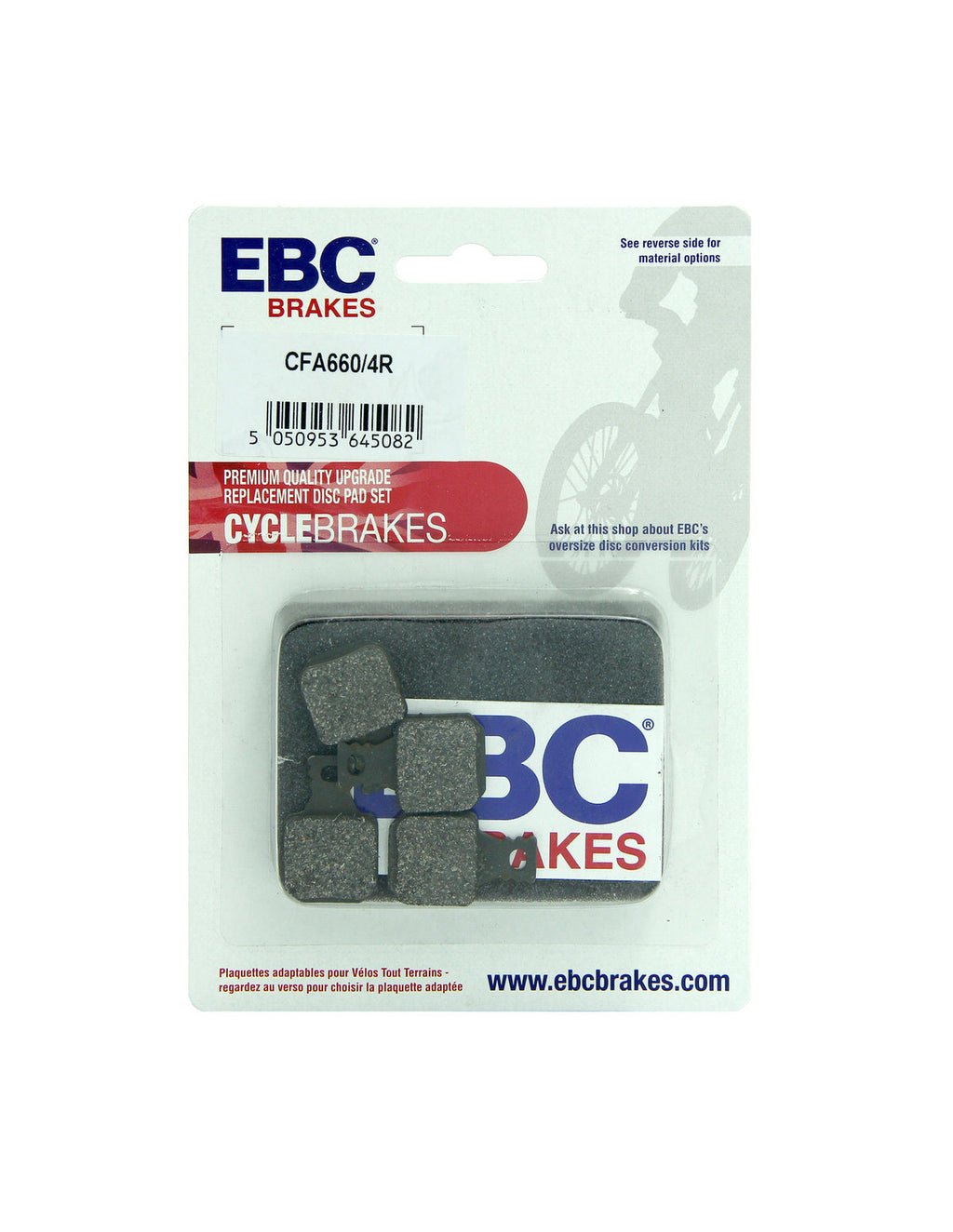 CFA660/4R - Klocki hamulcowe rowerowe (organiczne wyczynowe) EBC Brakes
