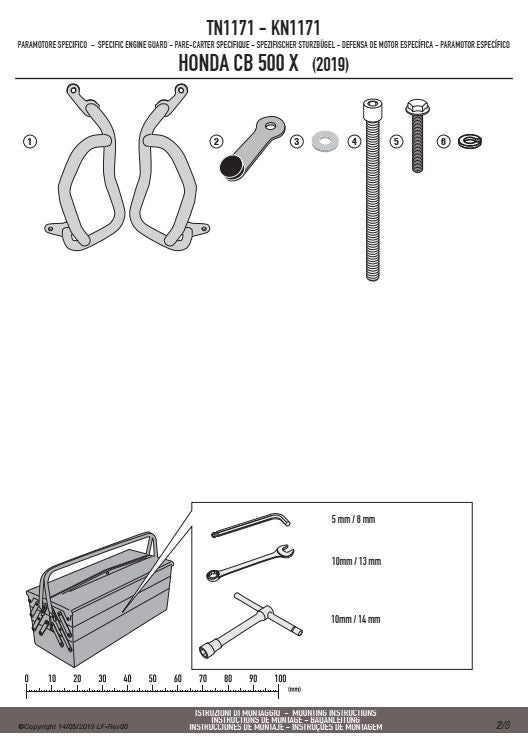 KAPPA GMOLE OSŁONY SILNIKA HONDA CB 500 F (19-23), CB 500 X (19-23) CZARNE – zdjęcie 2