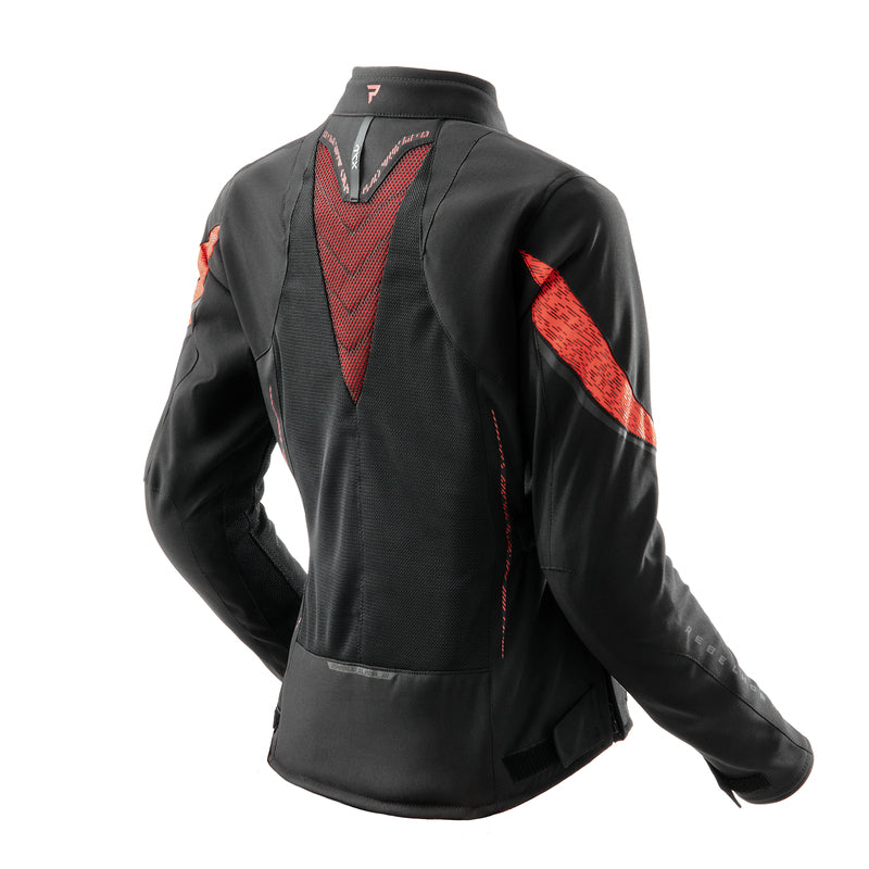KURTKA MOTOCYKLOWA TEKSTYLNA DAMSKA REBELHORN JAX BLACK RED W3XL