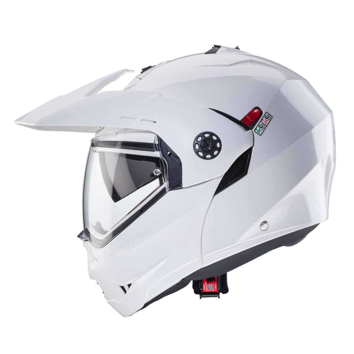 CABERG KASK SZCZĘKOWY FLIP-UP ENDURO MODEL TOURMAX X SOLID KOLOR BIAŁY POŁYSK (PINLOCK W ZESTAWIE) – zdjęcie 3