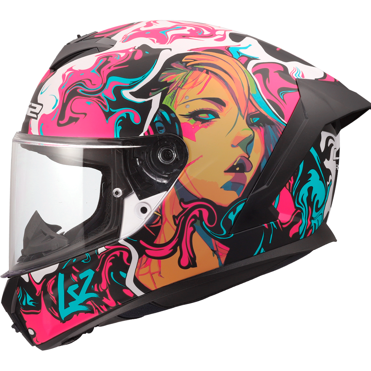 KASK LS2 FF820 RAPID III CYBERG PURPLE CYAN