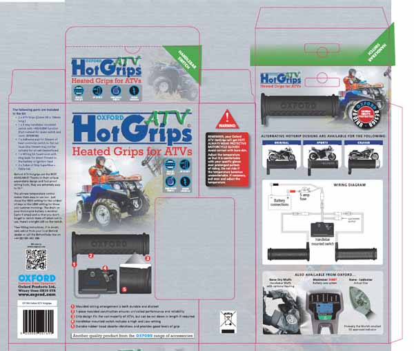OXFORD MANETKI PODGRZEWANE OXFORD ESSENTIAL ATV/QUAD Z PANELEM STERUJĄCYM DO KIEROWNICY 22MM (EL)