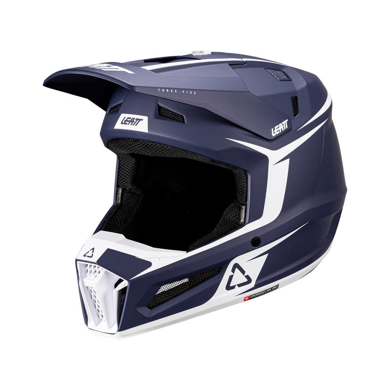 KASK MOTOCYKLOWY Z GOGLAMI LEATT KIT MOTO 3.5 BLUE