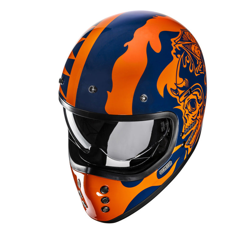 KASK MOTOCYKLOWY HJC V60 FLAME BLACK ORANGE