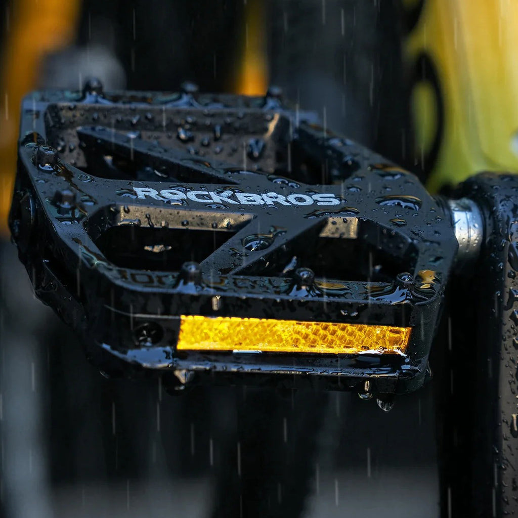 Pedały rowerowe platformowe Rockbros BP2602 nylonowe łożyska maszynowe 9/16 MTB TURKUSOWE