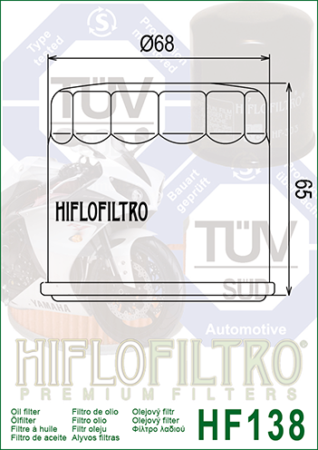 Hiflofiltro FILTR OLEJU HIFLO HF138C GSX/GSXR/SV/TL/VZ/VS/DL