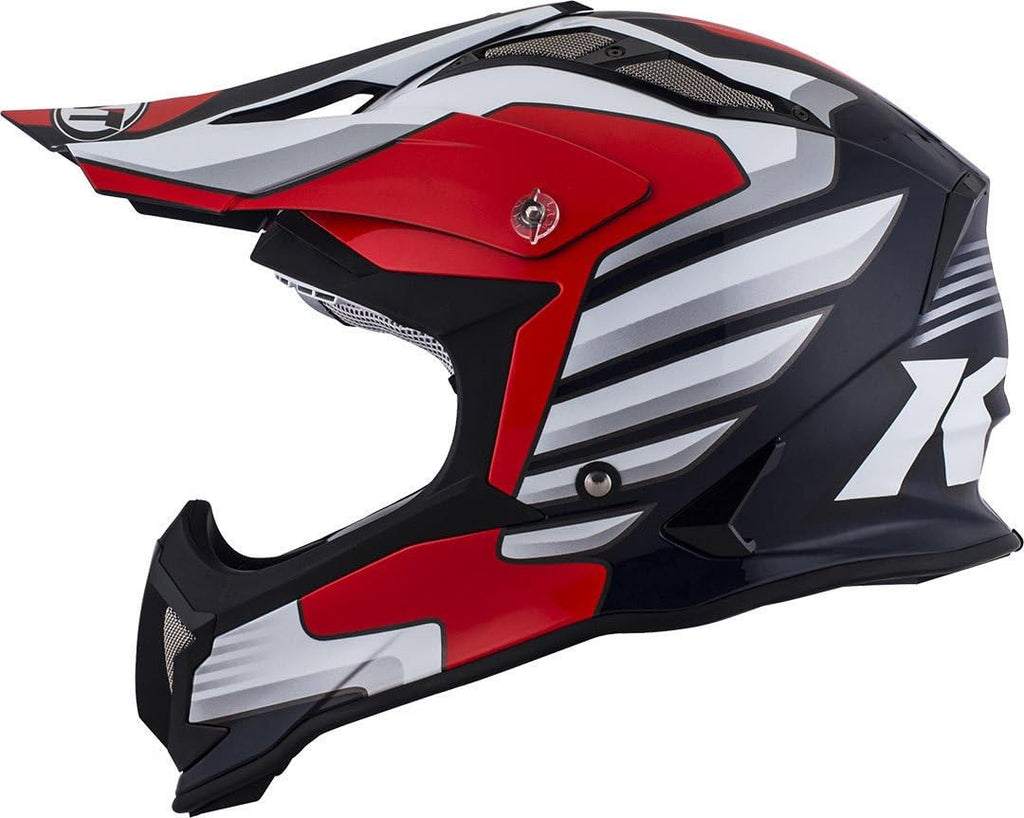 Kask motocyklowy KYT STRIKE EAGLE WINGS biały/czerwony