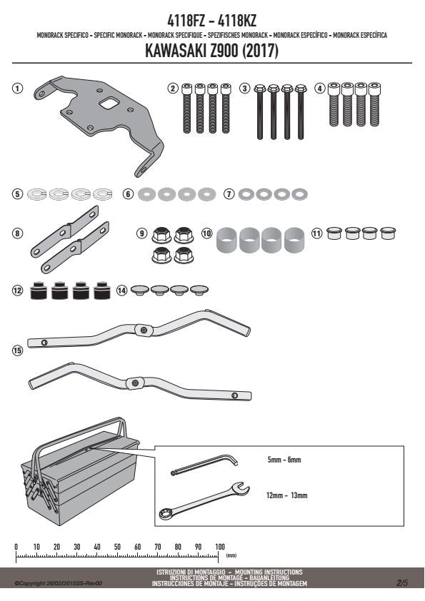 KAPPA STELAŻ KUFRA CENTRALNEGO KAWASAKI Z 900 (17-24) (BEZ PŁYTY) – zdjęcie 3
