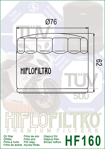 Hiflofiltro FILTR OLEJU HIFLO HF160 BMW K1200/1300, S1000RR, F 650/700/800 GS 07-16 – zdjęcie 2