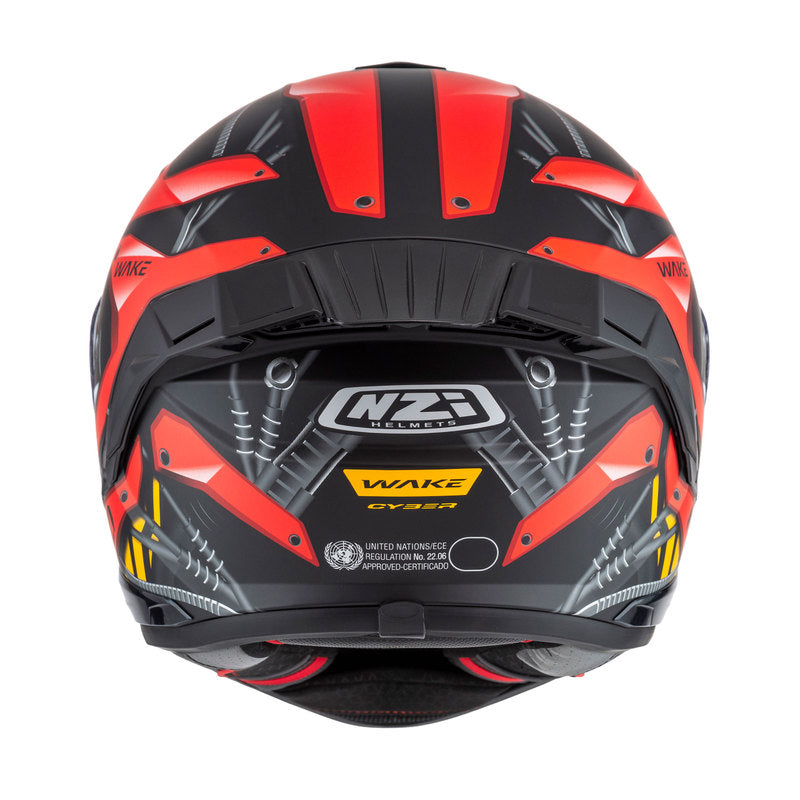 KASK MOTOCYKLOWY NZI WAKE STREAM BOOSTER CYBER BLACK RED MATT XS