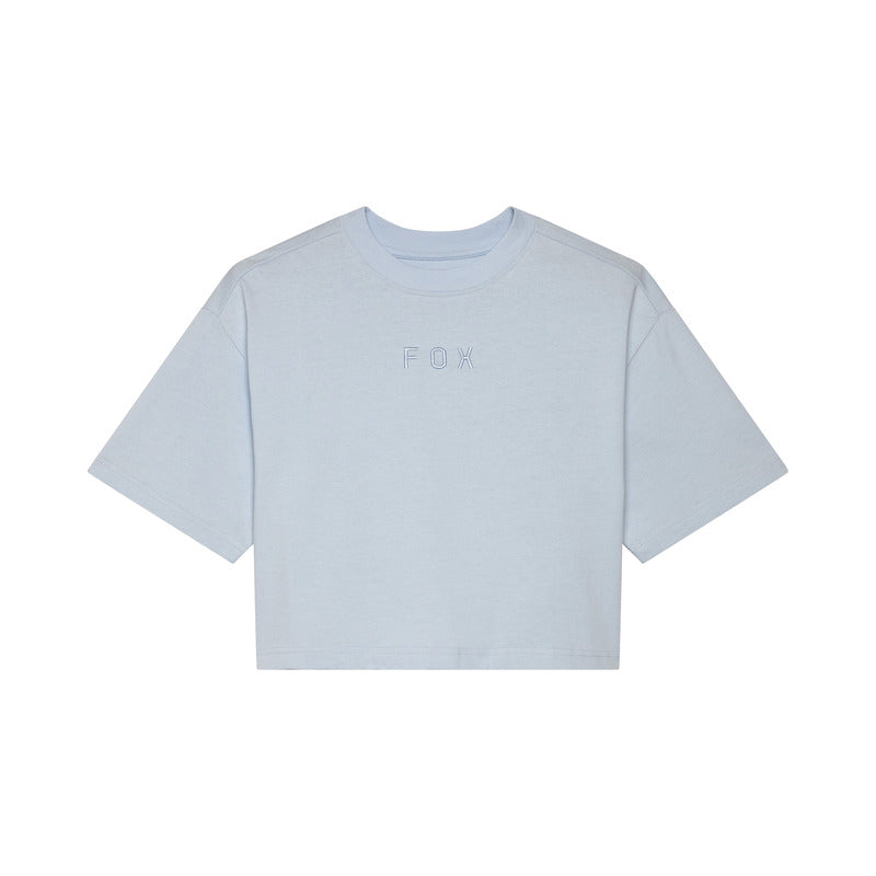 T-SHIRT DAMSKI FOX WORDMARK OS CROP PALE BLUE