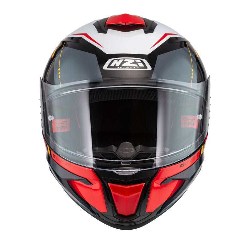 KASK MOTOCYKLOWY NZI WAKE STREAM BOOSTER STRIPES BLACK WHITE RED XS