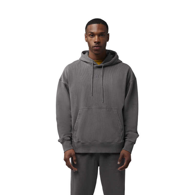 BLUZA Z KAPTUREM FOX WORDMARK OVERSIZED FLEECE PO PEWTER