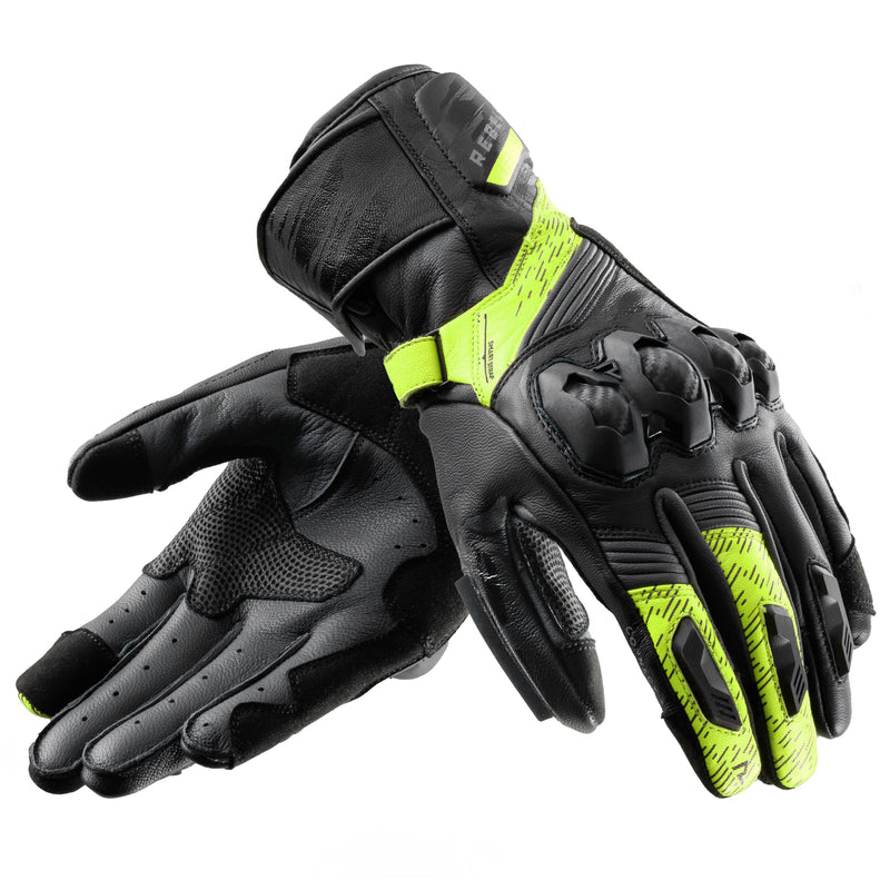 RĘKAWICE MOTOCYKLOWE REBELHORN VIPER BLACK GREY FLUO YELLOW