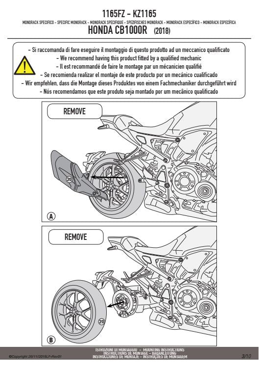 KAPPA STELAŻ KUFRA CENTRALNEGO HONDA CB 1000 R '18-'25 – zdjęcie 3