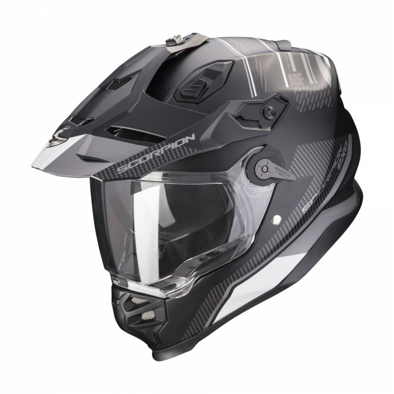 SCORPION KASK DUAL ENDURO / ADVENTURE ADF-9000 AIR DESERT KOLOR CZARNY/SREBRNY MAT