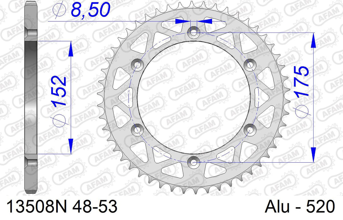 AFAM Zębatka tylna aluminiowa do łańcucha 520 kod 13508N-48