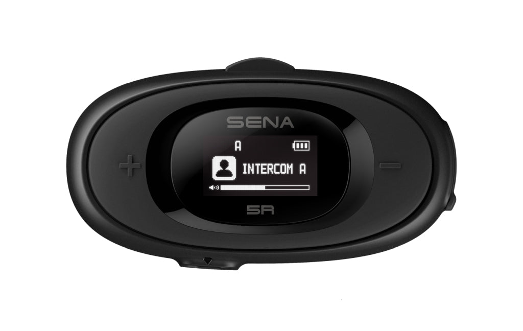 SENA INTERKOM MOTOCYKLOWY 5R BLUETOOTH 5.1 DO 700M Z WYŚWIETLACZEM LCD, GŁOŚNIKAMI HD SPEAKERS I UNIWERSALNYM ZESTAWEM MIKROFONÓW ( 1 ZESTAW ) (EL)
