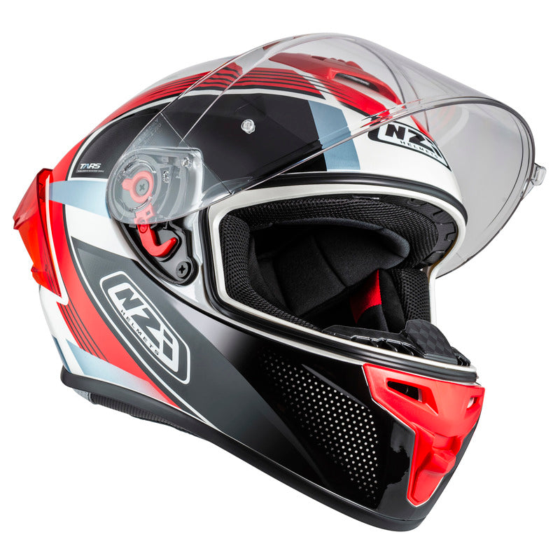 KASK MOTOCYKLOWY NZI TRENDY STREAM RAPID WHITE RED BLUE RED S XS