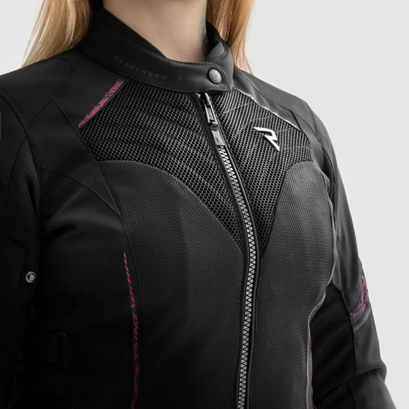 KURTKA MOTOCYKLOWA TEKSTYLNA DAMSKA REBELHORN JAX BLACK PINK WS