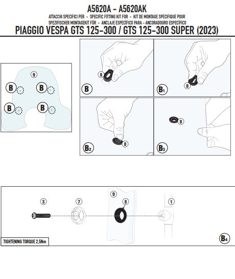 KAPPA MOCOWANIE SZYBY 1044AK PIAGGIO VESPA GTS 125 / 300, GTS 125 / 300 SUPER '23, – zdjęcie 3