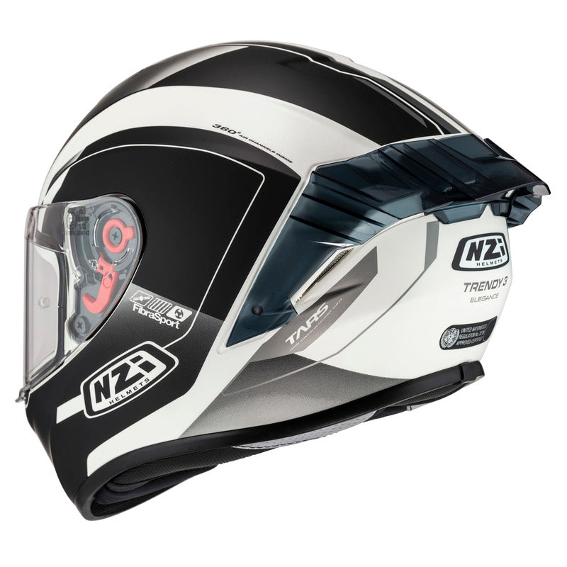 KASK MOTOCYKLOWY NZI TRENDY STREAM ELEGANCE WHITE BLACK TINTED S MATT XS