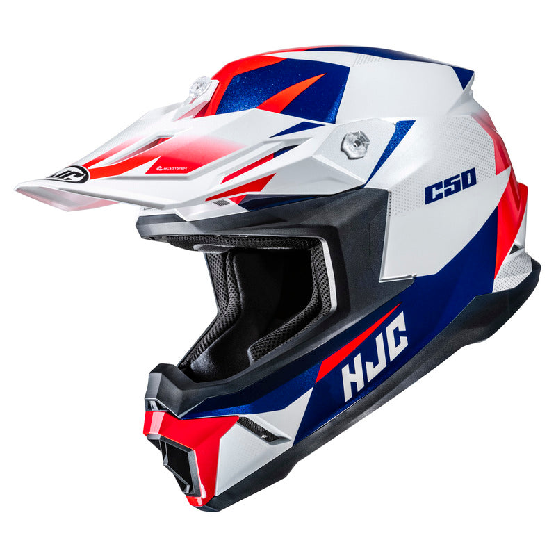 KASK MOTOCYKLOWY HJC C50 SLIDE WHITE BLUE