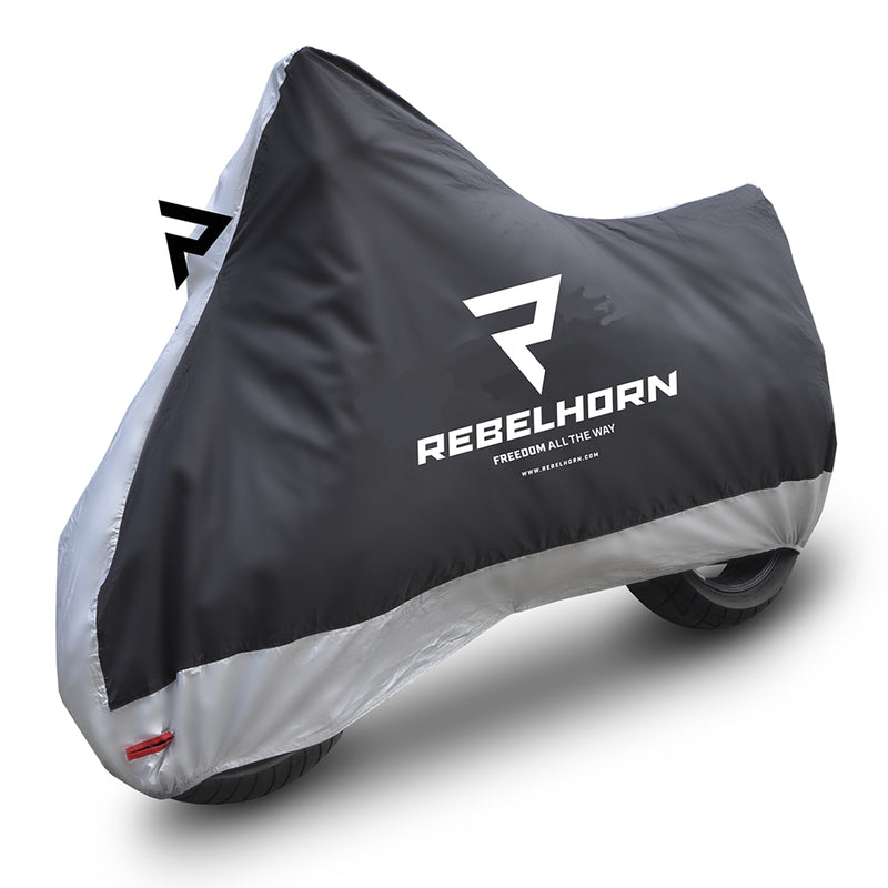 POKROWIEC NA MOTOCYKL REBELHORN COVER 2 BLACK SILVER