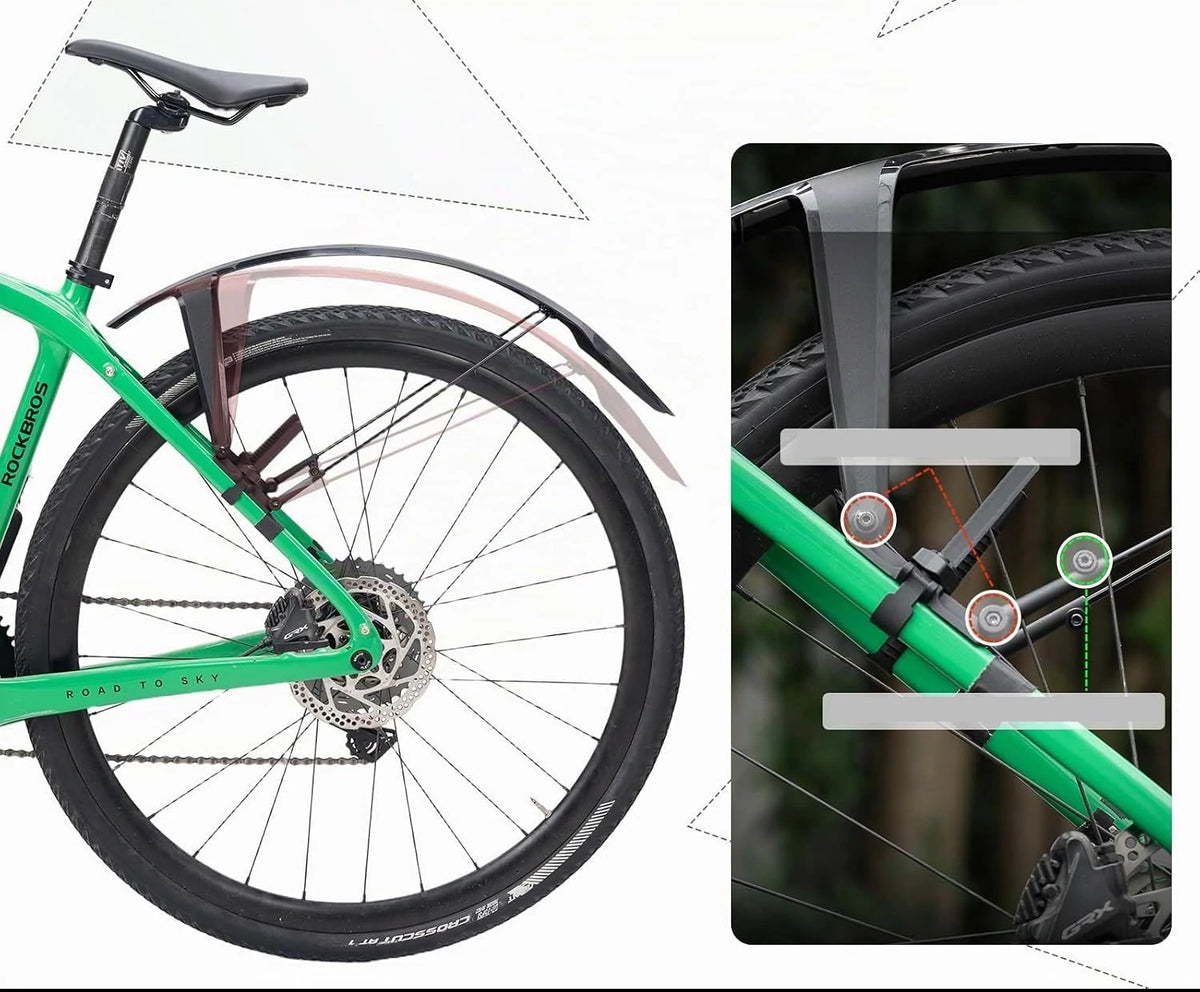 Błotniki rowerowe Rockbros FK-892 czarne regulowane szybki montaż