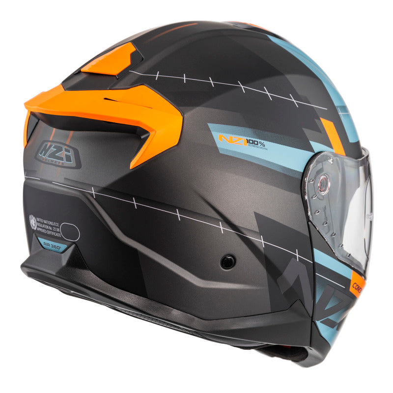 KASK MOTOCYKLOWY NZI COMBI 3 DUO METRIC ANTRACITE BLUE MATT XS