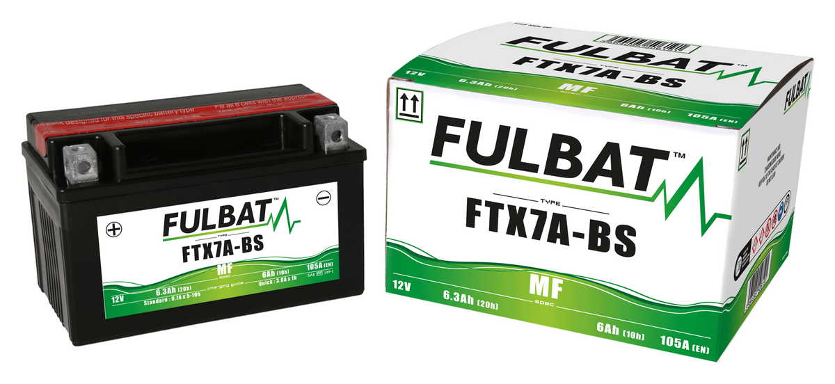 Akumulator FULBAT FUL MF - FTX7A-BS / YTX7A-BS (suchy, bezobsługowy, kwas w zestawie)