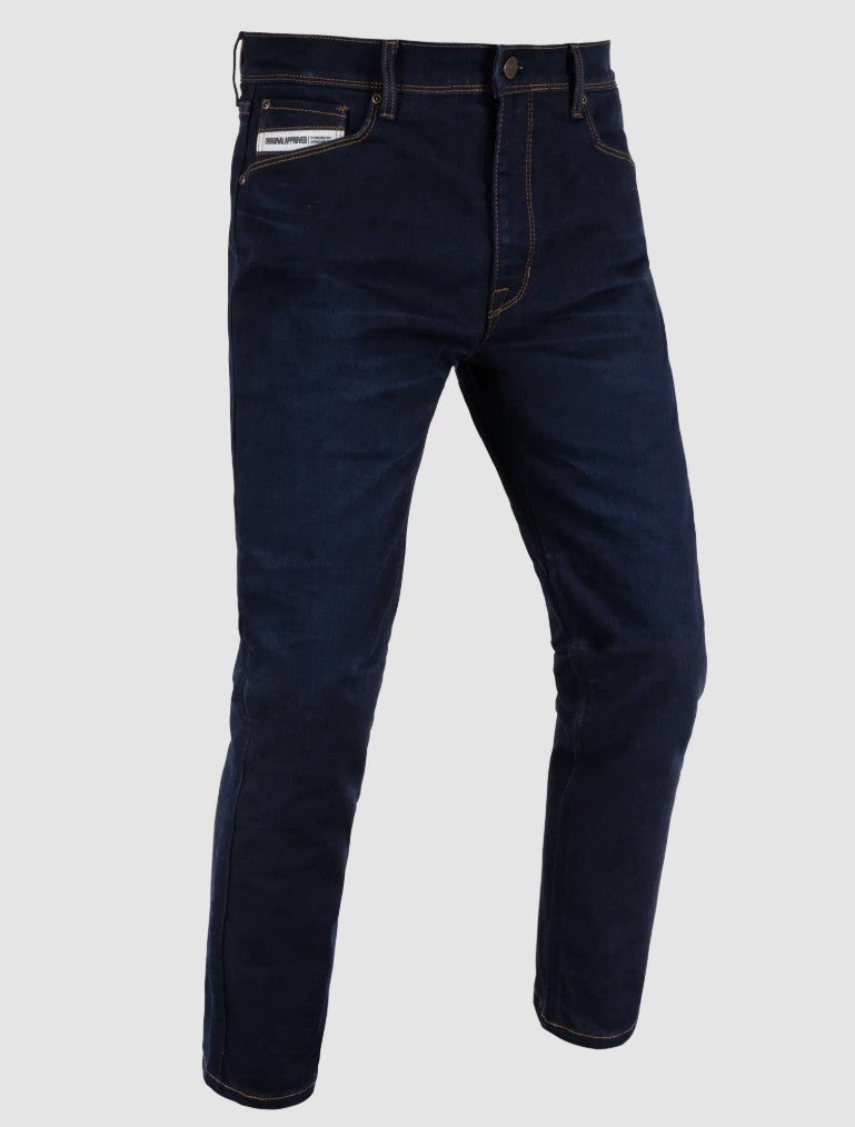 OXFORD SPODNIE MOTOCYKLOWE JEANSOWE MARSHAL STRAIGHT DARK AGED REGULAR KOLOR CIEMNY NIEBIESKI – zdjęcie 2