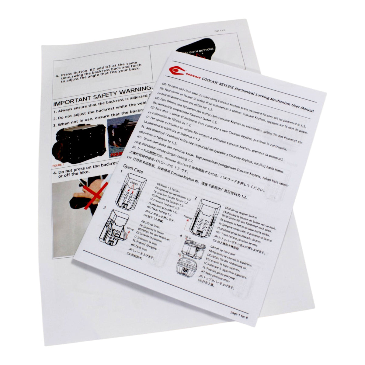 KUFER CENTRALNY ALUMINIOWY COOCASE 55L KEYLESS Z WYSUWANYM OPARCIEM SREBRNY – zdjęcie 10