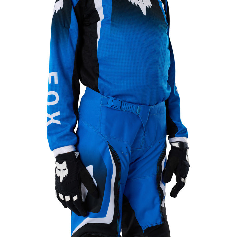SPODNIE MOTOCYKLOWE JUNIOR FOX 180 FRAME BLUE 24