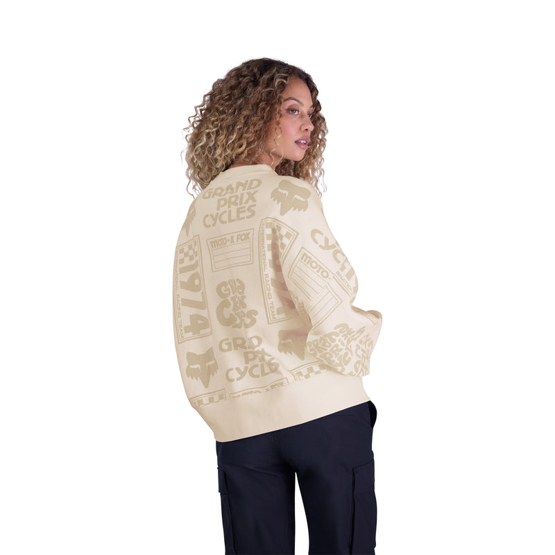 BLUZA DAMSKA FOX CIRCA 74 OVERSIZED FLEECE CREW OFF WHITE