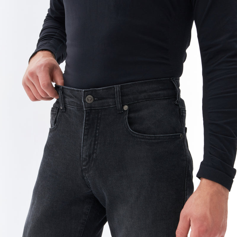 JEANSY MOTOCYKLOWE REBELHORN NOMAD TAPERED FIT WASHED BLACK