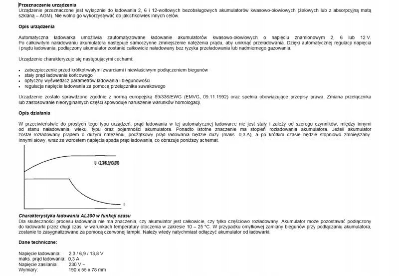 H Tronic Ładowarka akumulatorowa prostownik H-TRONIC AL 300 pro 2/6/12V auto 0,3A