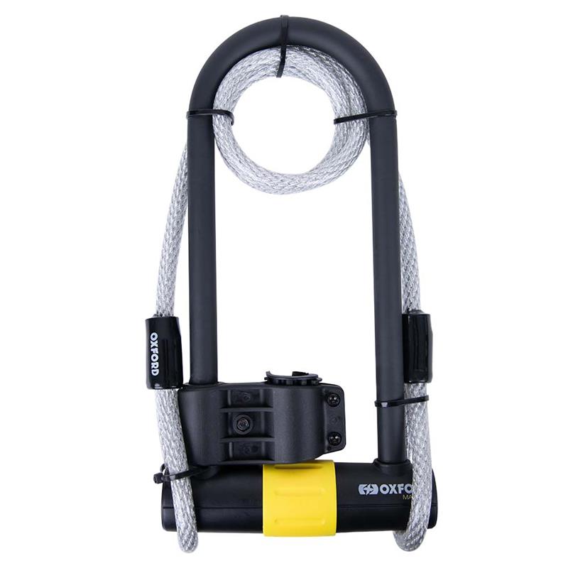 OXFORD ZABEZPIECZENIE ANTYKRADZIEŻOWE KŁÓDKA MAGNUM DUO U-LOCK Z UCHWYTEM I LINKĄ (177x340mm) – zdjęcie 3