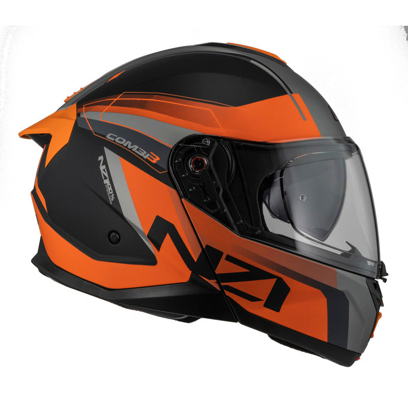 KASK MOTOCYKLOWY NZI COMBI 3 DUO DAILY BLACK ORANGE ANTRACITE MATT XS