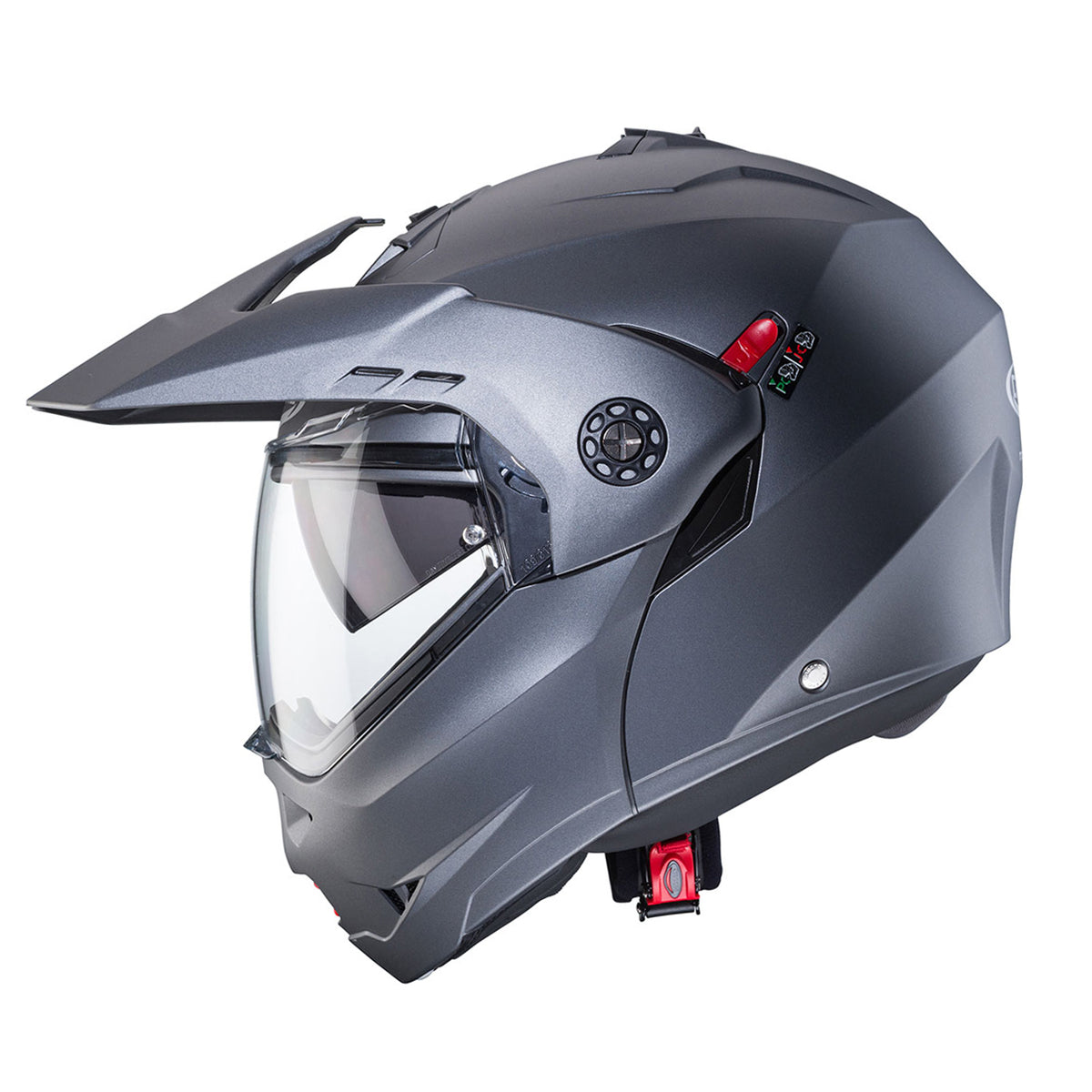 CABERG KASK SZCZĘKOWY FLIP-UP ENDURO MODEL TOURMAX X SOLID KOLOR SZARY MAT - GUNMETAL (PINLOCK W ZESTAWIE) – zdjęcie 2