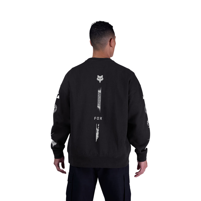 BLUZA FOX IMAGE COSMO OVERSIZED FLEECE CREW BLACK
