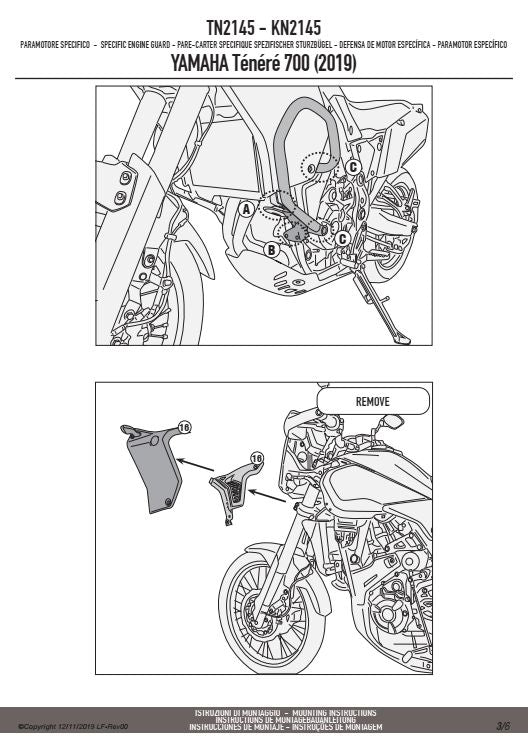 KAPPA GMOLE OSŁONY SILNIKA YAMAHA TENERE 700 '19-'20 EURO4 CZARNE – zdjęcie 3