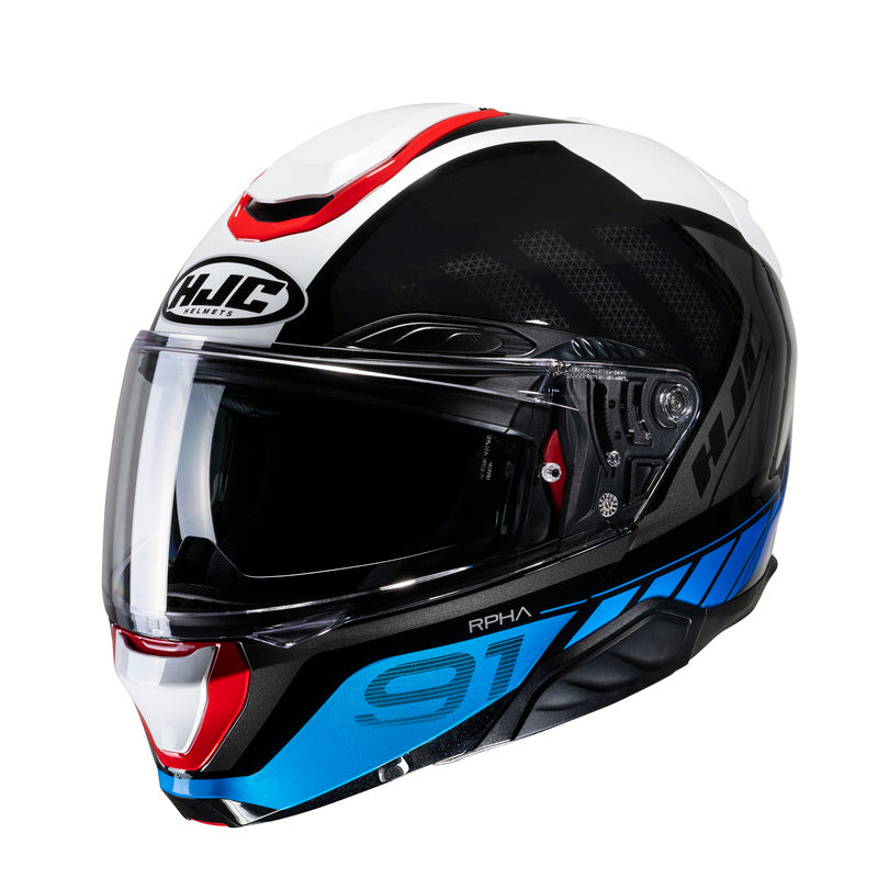 KASK MOTOCYKLOWY HJC RPHA91 RAFINO WHITE BLUE RED