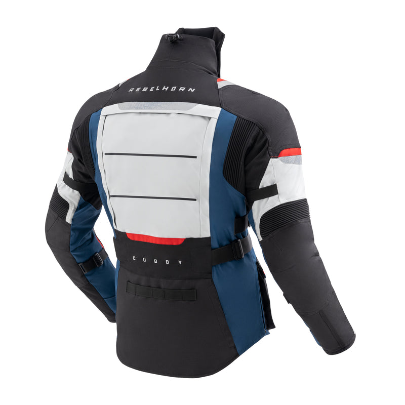 KURTKA MOTOCYKLOWA TEKSTYLNA REBELHORN CUBBY 5 BLUE GREY RED