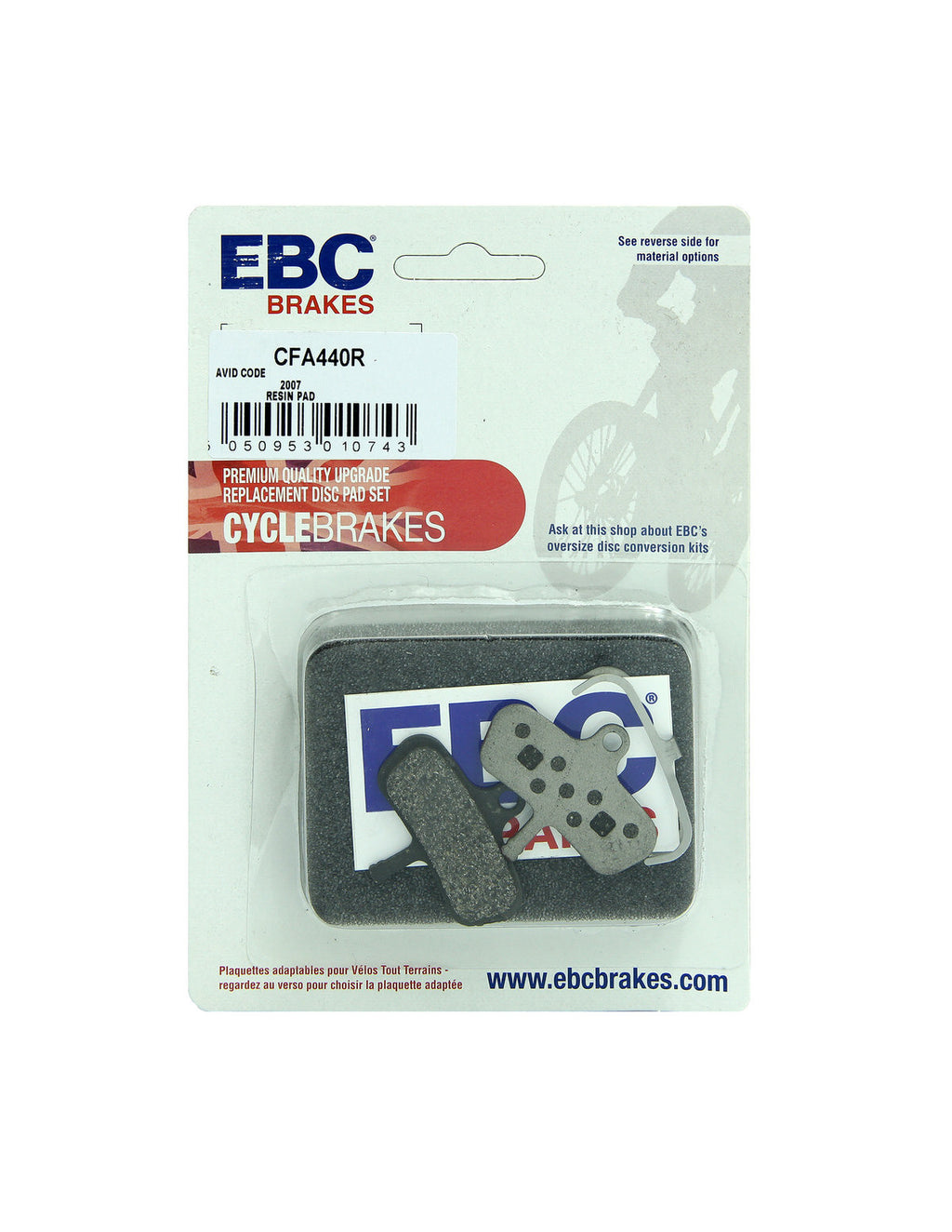 CFA440R - Klocki hamulcowe rowerowe (organiczne wyczynowe) EBC Brakes
