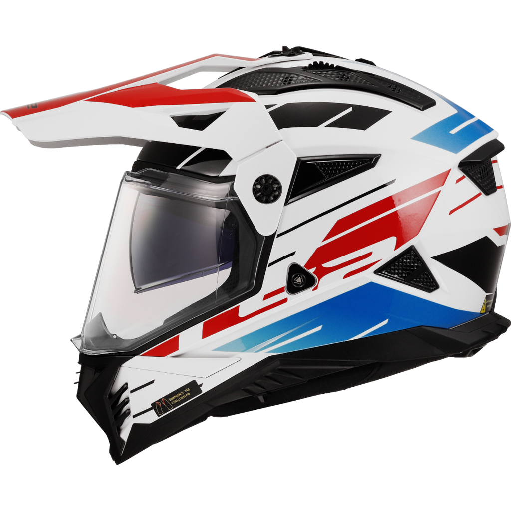 KASK LS2 MX702 PIONEER II NAMIB WHITE BLUE RED