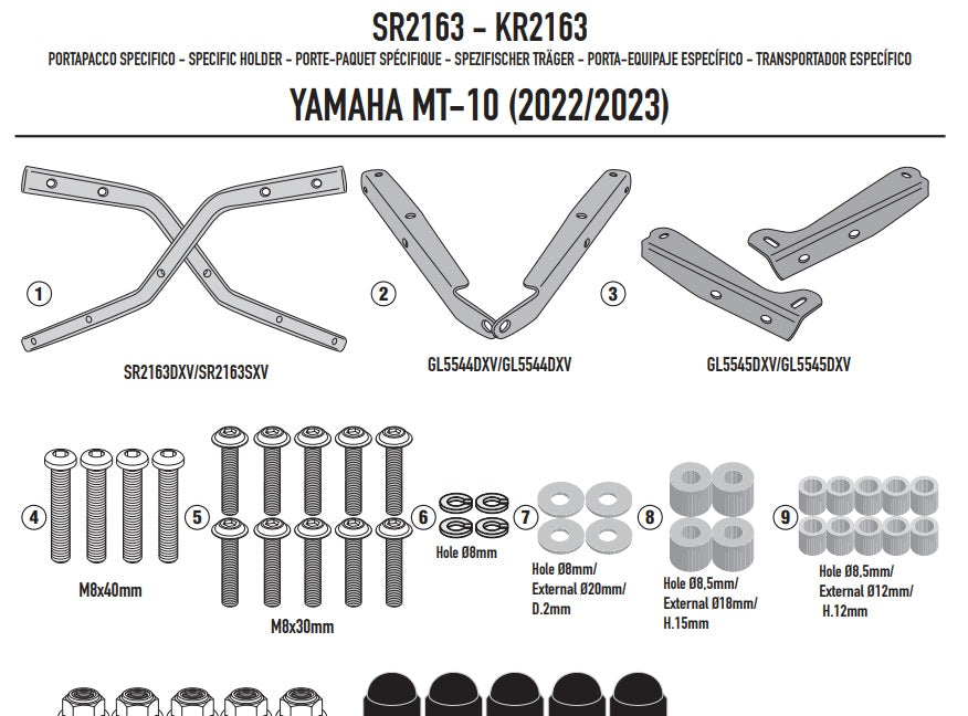 KAPPA STELAŻ KUFRA CENTRALNEGO YAMAHA MT-10 '22-'25 (BEZ PŁYTY)