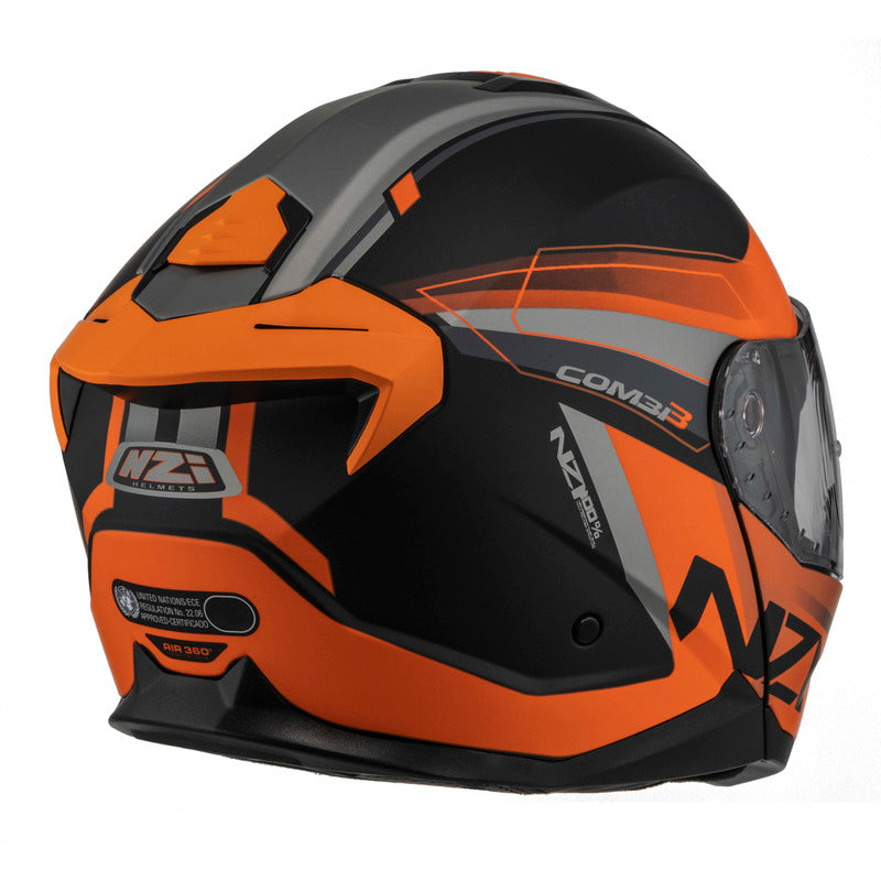 KASK MOTOCYKLOWY NZI COMBI 3 DUO DAILY BLACK ORANGE ANTRACITE MATT XS