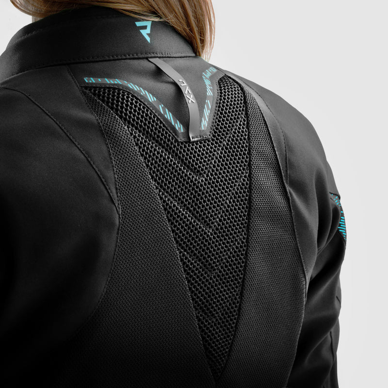 KURTKA MOTOCYKLOWA TEKSTYLNA DAMSKA REBELHORN JAX BLACK BLUE WXS