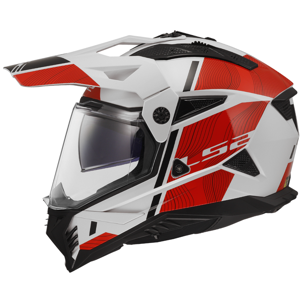 KASK LS2 MX702 PIONEER II HILL WHITE RED